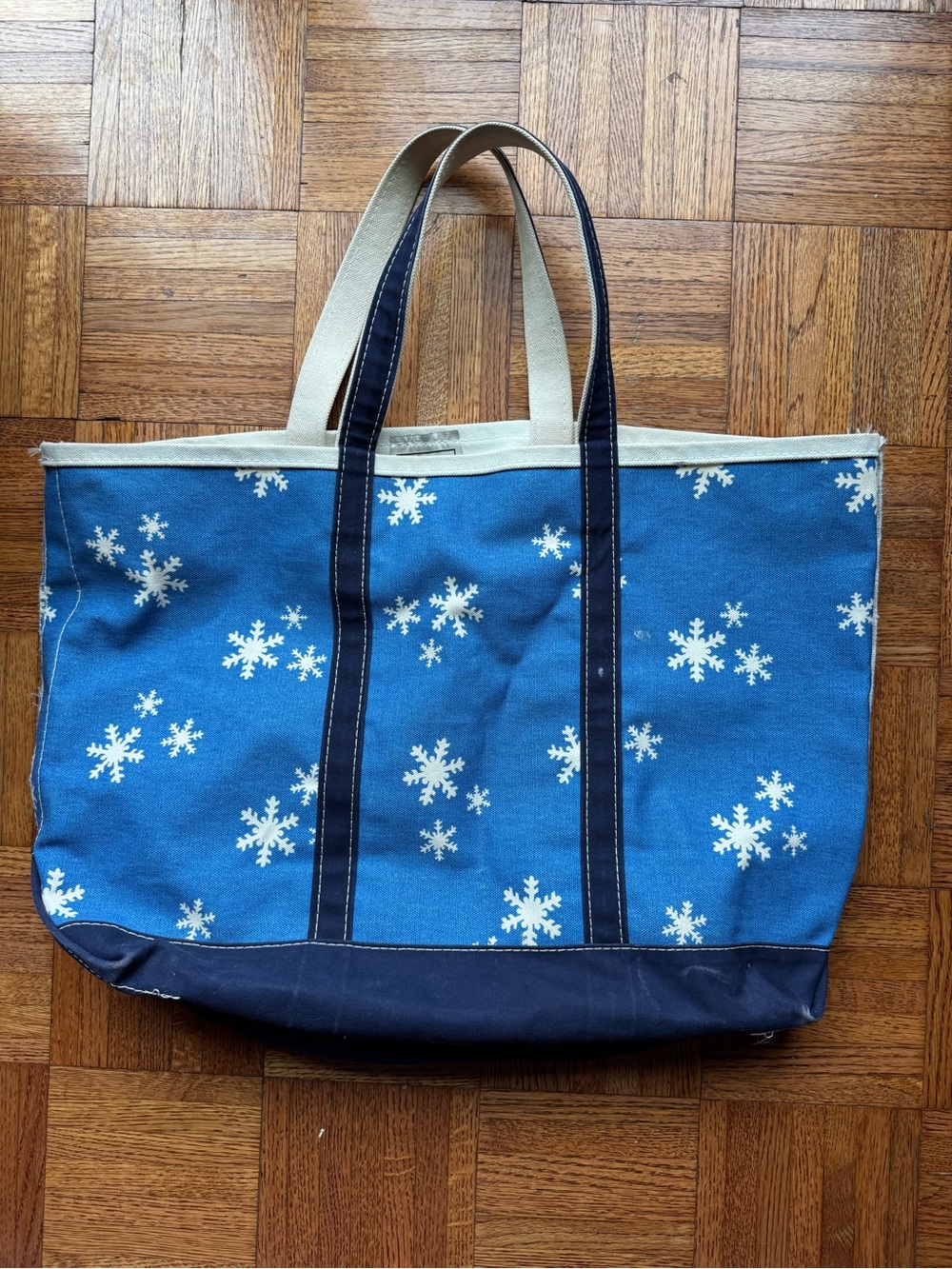 LLBean Canvas Snowflake Tote Bag